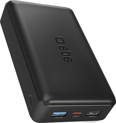 SBS 20 000 mAh Solcelle Powerbank med 2x USB-A - Svart SBS 20 000 mAh Solcelle Powerbank med 2x USB-A - Svart