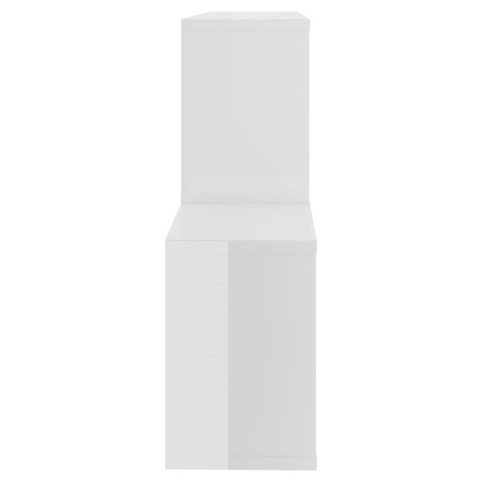 vidaXL Vegghylle h?yglans hvit 100x18x53 cm sponplate