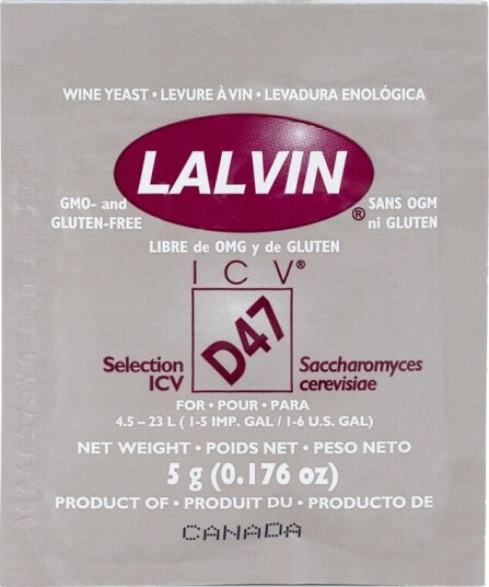 Lallemand Lalvin ICV/D47 5g For hvitvin med sitrus og blomstertone