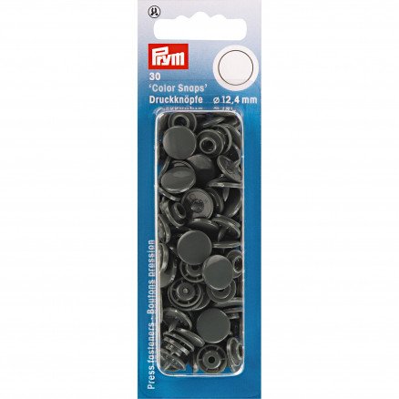 Prym Color Snaps Trykknapper i plast runde Mørkegrå 12,4 mm 30 stk