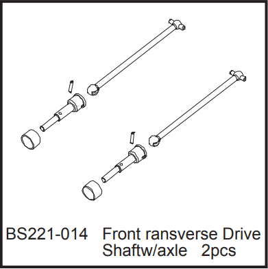 BSD 221-014 Front Transverse Drive Shaft w/Axle