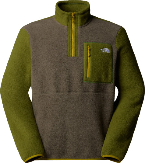 The North Face Men's Yumiori 1/4 Zip Fleece Jacket New Taupe Green/Woodland Green/Deep Dijon S