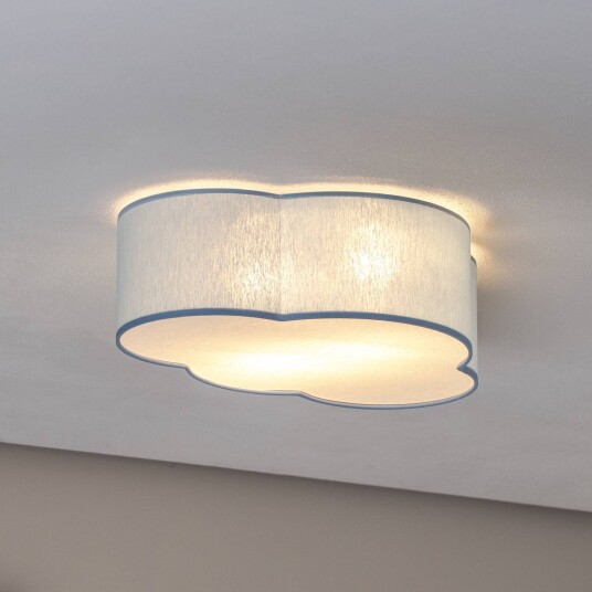 TK Lighting Cloud taklampe blå 43 cm lang tekstil sky E27