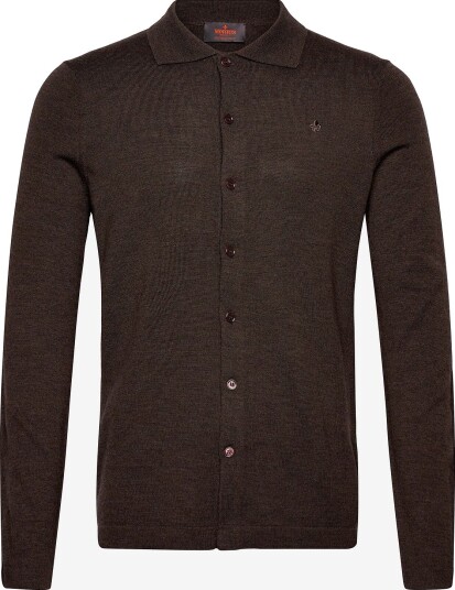 Morris Merino Shirt Cardigan BROWN L