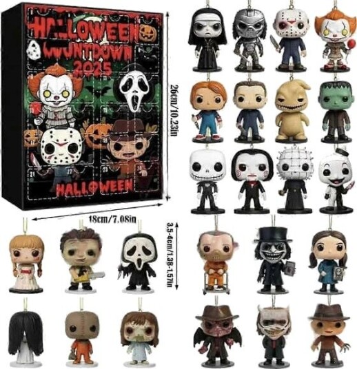 2025 Limited Edition! 24 dagers Skrekkfilmfigur Adventskalender