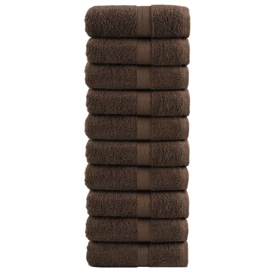  Premium gjestehåndklær SOLUND 10 stk brun 30x50 cm 600gsm