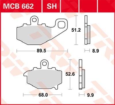 Bremseklosser TRW MCB662 Bremseklosser TRW MCB662