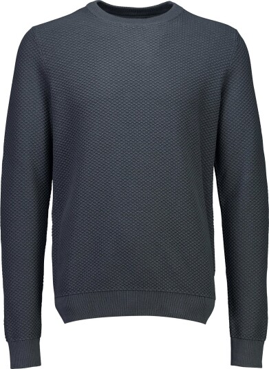 Lindbergh Structure O Neck Knit   GRANITE GREEN   XXL