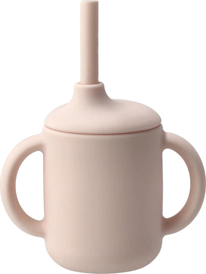 Scandi Living Idun kopp med sugerør silikon 120 ml Blush
