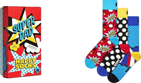 Happy Socks 3 Pack Super Dad Socks Gift Set Multi/patterned 36 40 Happy Socks 3 Pack Super Dad Socks Gift Set Multi/patterned 36 40