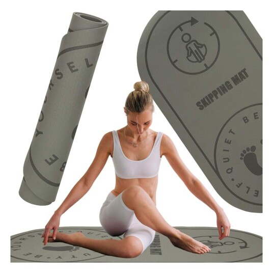 Yoga hopp treningsmatte lydisolerende antiskli 127x63x0,6 cm svart Yoga hopp treningsmatte lydisolerende antiskli 127x63x0,6 cm svart