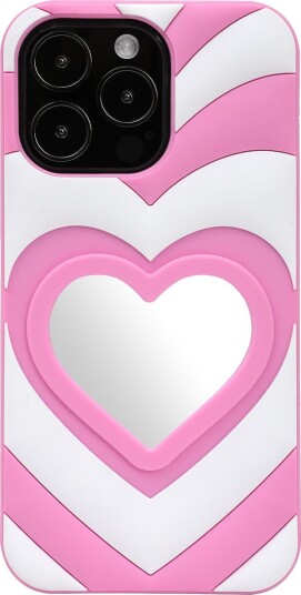 Trolsk Mobildeksel Hjerte med Speil (iPhone 14 Pro) Rosa
