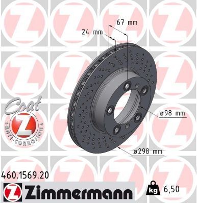 Bremseskive ZIMMERMANN 460.1569.20