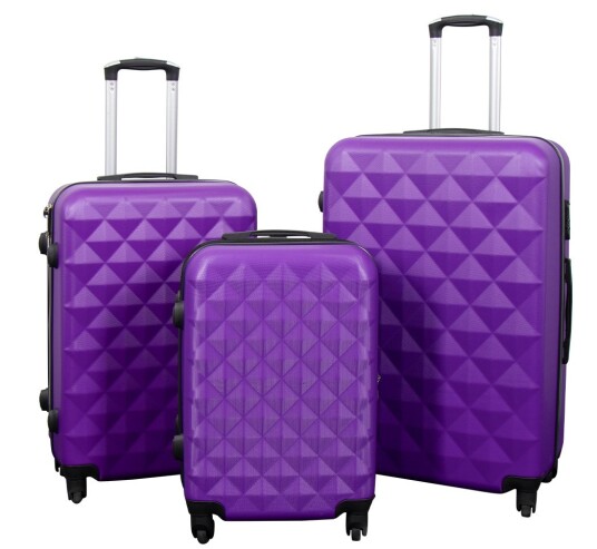 Borg Living Koffert tilbud - Sett med 3 stk. - Eksklusivt tilbud på hardcase koffertsett - Diamant lilla