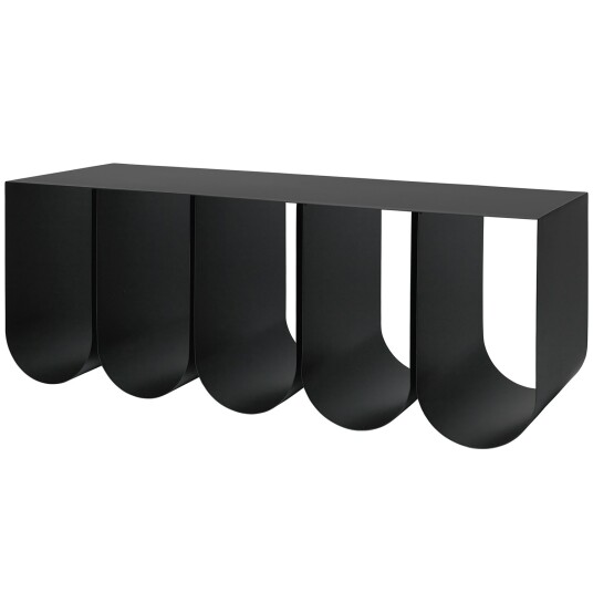 Kristina Dam Studio Curved Benk, Sort stål