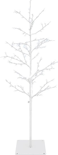 vidaXL Mikro bjørkejuletre Hvit 120 cm Stål 279 LED-lys