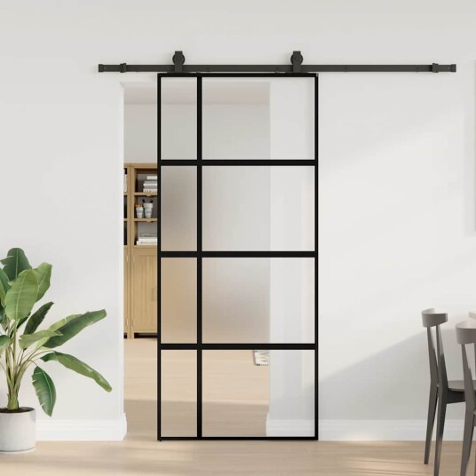 Svart 90x205cm Herdet Glass Svart 90x205cm Herdet Glass