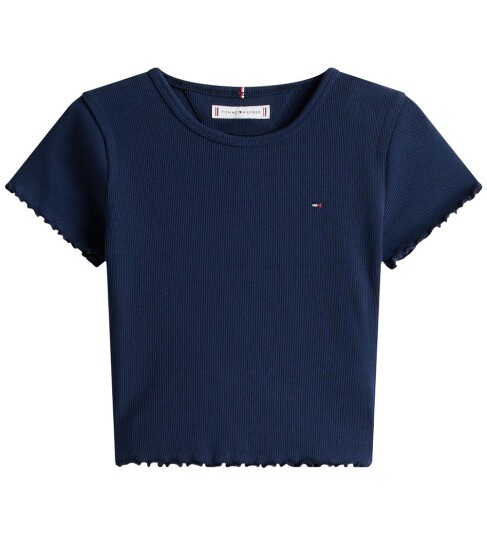Tommy Hilfiger Essential Rib Top Ss Navy 46