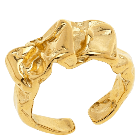 Timi Of Sweden Siri Chunky Statement Ring Stainless Steel Gold Timi Of Sweden Siri Chunky Statement Ring Stainless Steel Gold