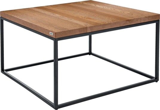 VEGA Sidebord Deven kvadratisk; 60x60x37 cm LxBxH; Bordplate Eik antikk/Brun Ramme Svart; Kvadratisk
