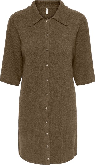 ONLY Onlalivia 2/4 Collar Dress Knt   Khaki green   L