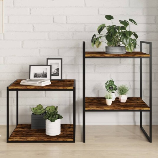 Vegghyller 4 stk røkt eik 40x50x1,5 cm konstruert tre 8721012209220