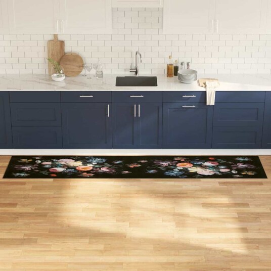 Kjøkken teppe Svart 300 x 60 cm Fløyel