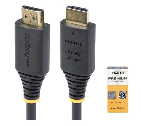 StarTech.com 1.6ft (50cm) Premium Certified High Speed HDMI Cable 4K60Hz - HDMI cable with Ethernet - 50 cm StarTech.com 1.6ft (50cm) Premium Certified High Speed HDMI Cable 4K60Hz - HDMI cable with Ethernet - 50 cm