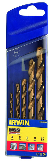 Irwin HSS Titanium Borsett 5 deler 4-10 mm - Elektroverktøy Tilbehør
