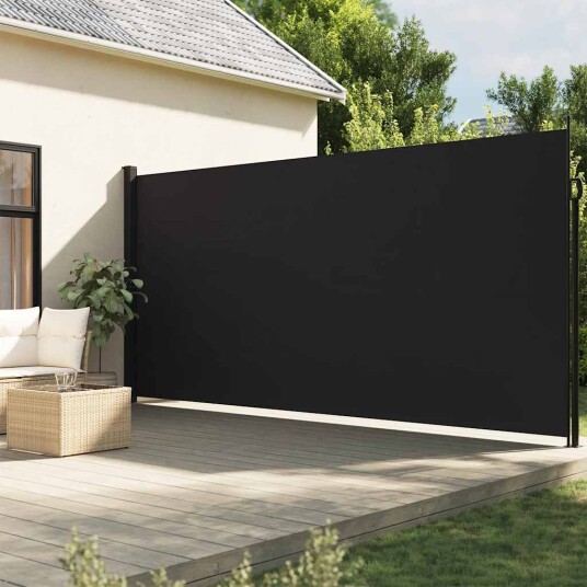 Uttrekkbar sidemarkise svart 220x300 cm 4004369