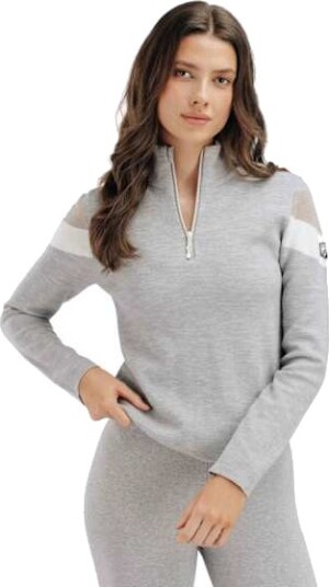 WoolLand Hemsedal Strikket Ullgenser Dame Grey Melange L