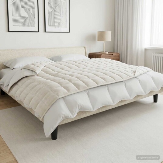 vidaXL Vektet Teppe Hvit 150 x 200 cm 7 kg 100% Bomull 205T