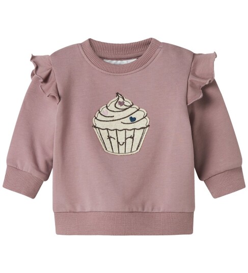 name it Nbfnilda Ls Sweat Bru Pink 56