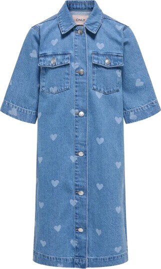 Kids Only Koglova Ss Heart Dnm Dress Blue 134 Kids Only Koglova Ss Heart Dnm Dress Blue 134
