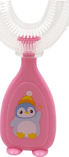 Dentadan Penguin U-Shape Barnetannbørste 2-6 år PINK
