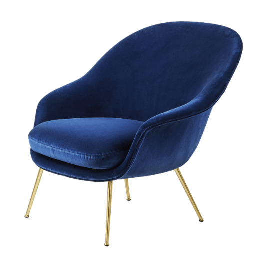 GUBI Flaggermusstol Velvet 420 Blå