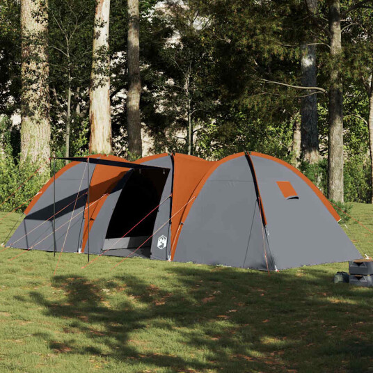 Kuppeltelt for camping 8 personer grå og oransje vanntett Kuppeltelt for camping 8 personer grå og oransje vanntett