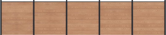 vidaXL Gjerdesett 5 pcs 872 x 186 cm WPC og Aluminium Brun