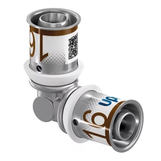 Uponor S-Press Plus 90° Vinkelovergang 20 x 20 mm Rørdel i Stål for Gulvvarme og Vannsystemer
