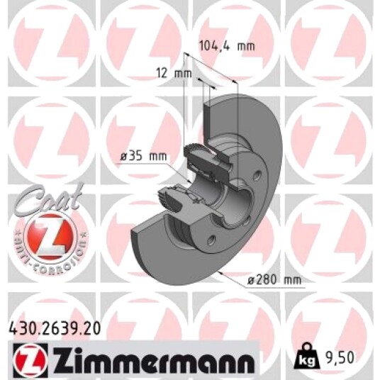 Bremseskive ZIMMERMANN 430.2639.20