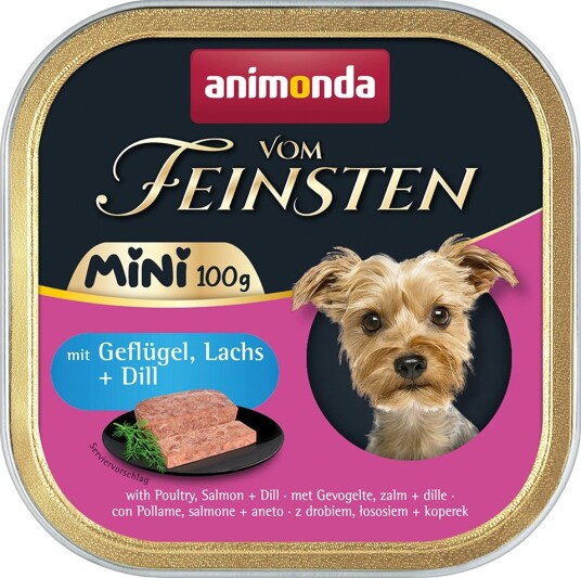 Animonda Vom Feinsten våtfôr Adult Mini Fjærkre Laks + Dill 32 x 100 g