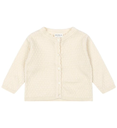 Konges Sløjd Fanga Antique White Venti Pointelle Cardigan GOTS 18 mdr