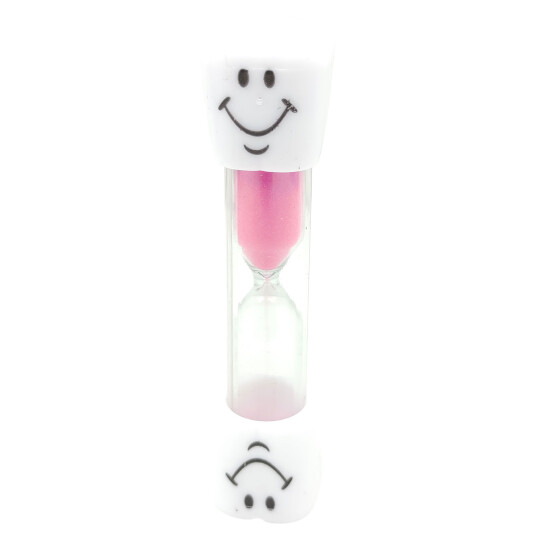 Timeglass 3 minutter Smiley  PINK