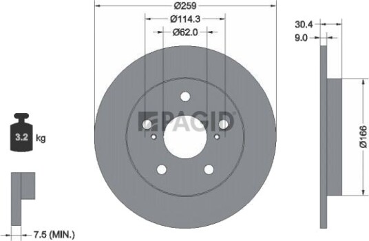 PAGID 54641NC Bremseskive