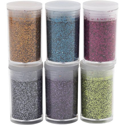 Diverse Biologisk nedbrytbart glitter ass farger 6x7 ml 1 pk
