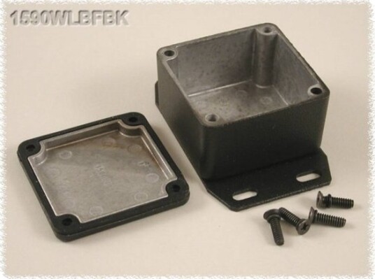 Hammond Electronics 1590WLBFBK 50,5 × 50,5 × 31 mm Aluminium Sort Kabinett