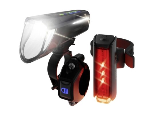 Fischer Fahrrad Plus 100/130 Fernlicht + Twin Stop Cykellys Sæt Led (Rgb) Sort Fischer Fahrrad Plus 100/130 Fernlicht + Twin Stop Cykellys Sæt Led (Rgb) Sort