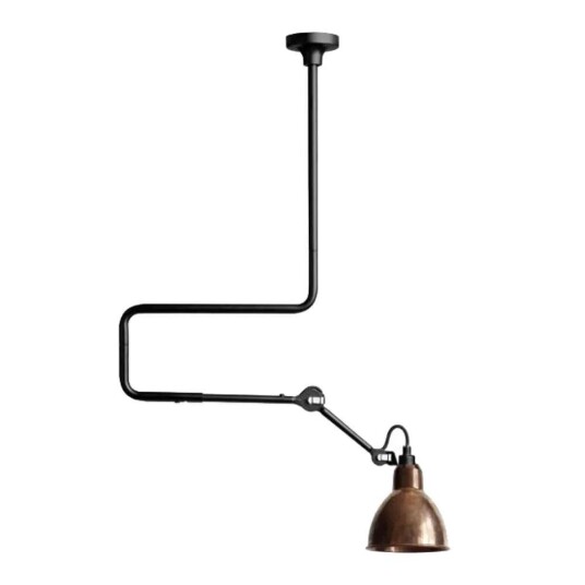 DCW - 312 Taklampe Svart/Raw Kobber/Hvit Lampe Gras