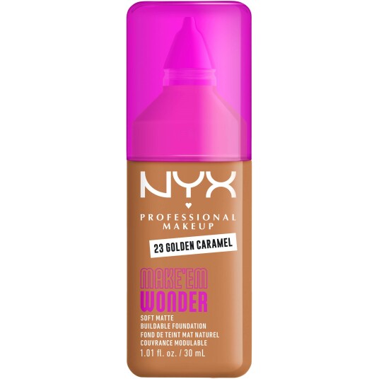 NYX Make Em Wonder Foundation 23 Golden Caramel - Matt & Strålende Finish