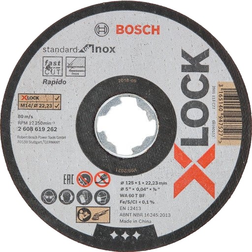 Bosch X-LOCK Standard Inox Kappeskive 125 mm - Pålitelige Kutt i Rustfritt Stål